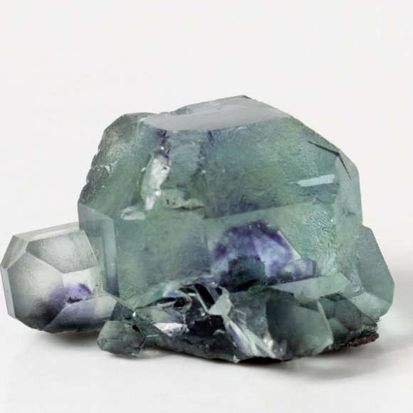 Rare AAA gemmy green fluorite with dark purple phantom cube - Picture 8 of 15